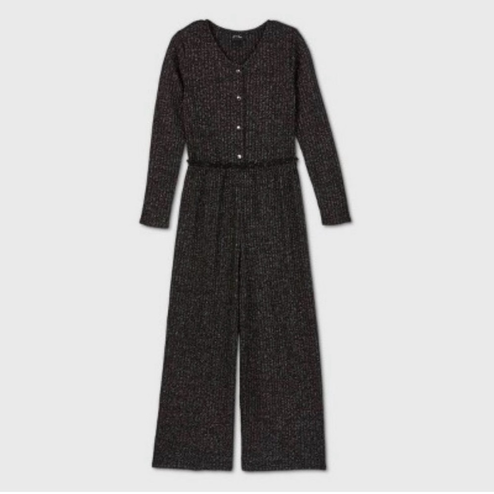 Art Class Black Metallic Jumper Girls L 10/12 Stretch